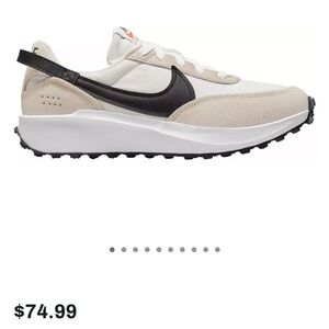 Nike waffle athletic shoes color white, sandrift and black